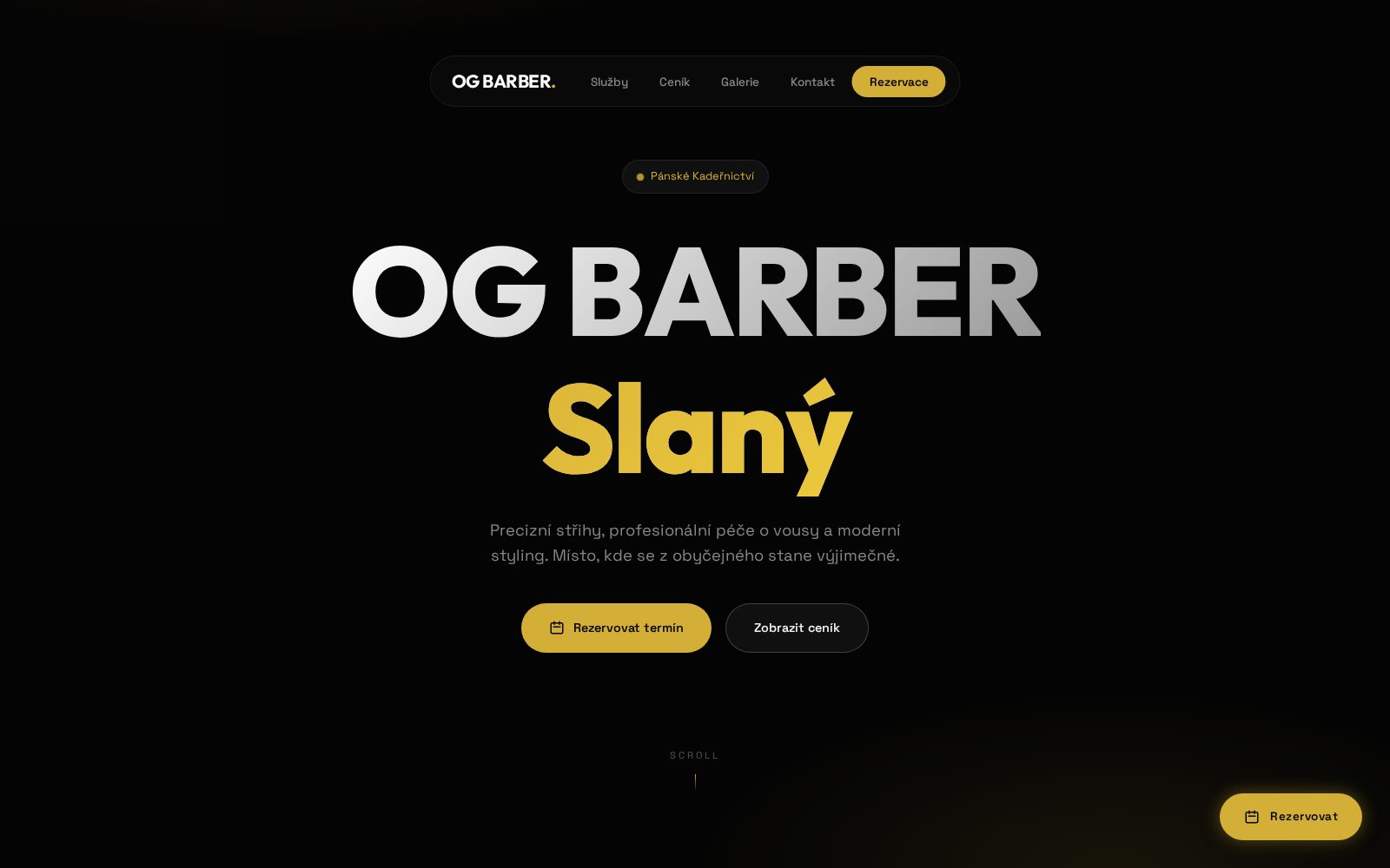 Náhled webu OG Barber Slaný